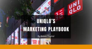 UNIQLO marketing playbook article cover with Tokyo background and keywords LifeWear Heattech Uniqlock