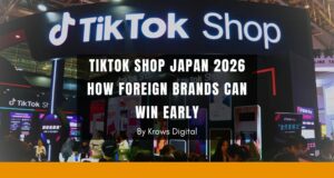 Smartphone showing TikTok Shop-style product discovery and in-app shopping for the Japanese market in 2026