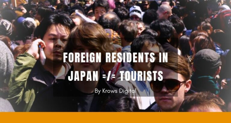 Foreign residents in Japan using digital services in Tokyo, illustrating expat-focused marketing in 2026