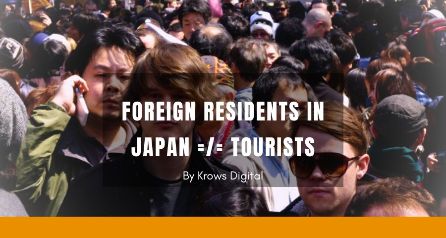 Foreign residents in Japan using digital services in Tokyo, illustrating expat-focused marketing in 2026